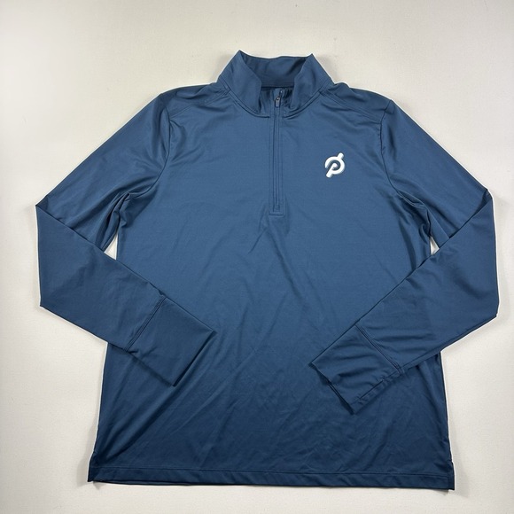 Peloton Pullover Sweatshirt 1/4 Zip Active Mens Large Cycling Long‎ Sleeve Blue - Picture 1 of 9